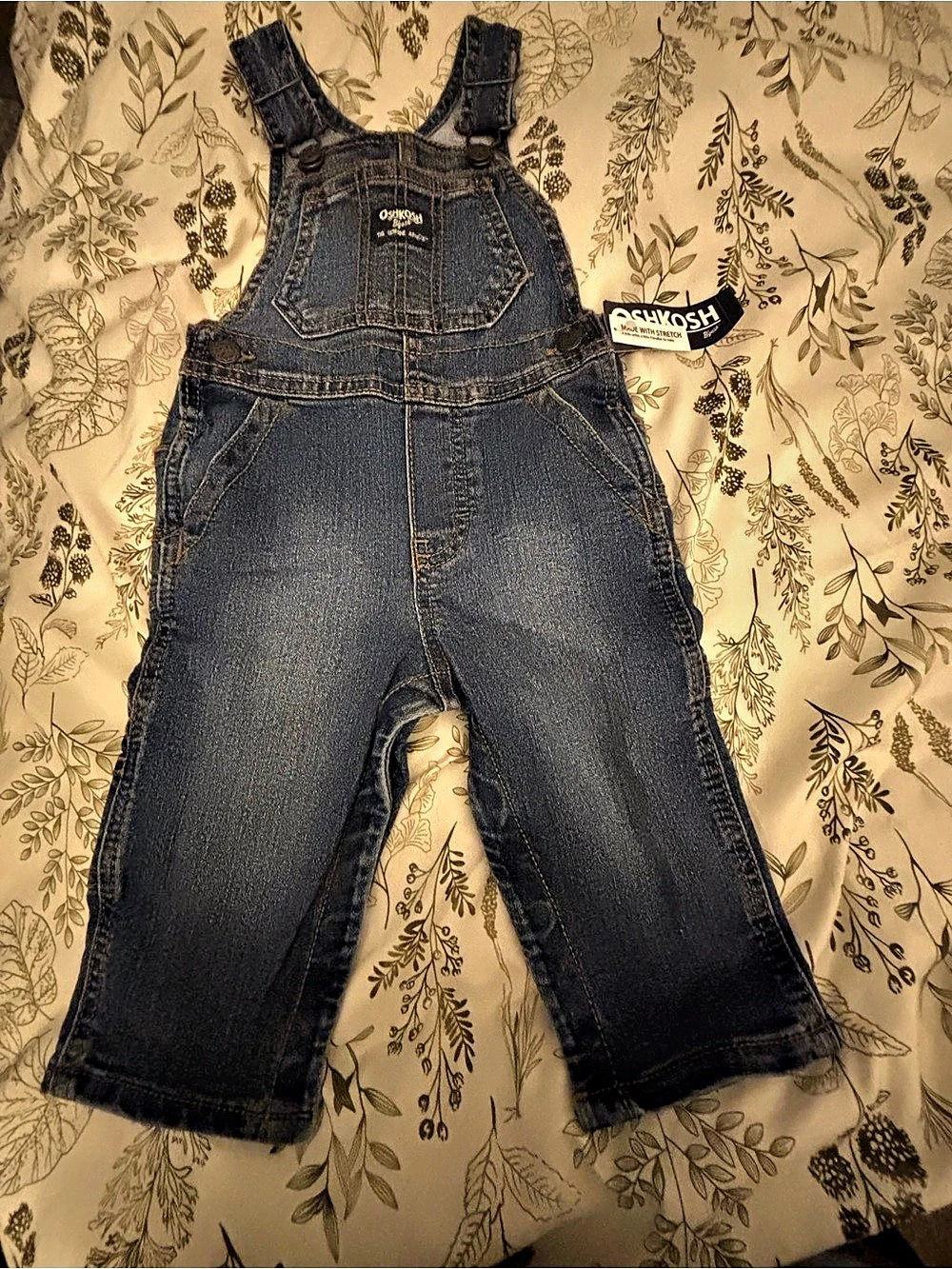 OshKosh B'gosh Original Denim Overalls Baby 12M NWT